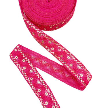 Embroidered Lace Trim Sequins Trim 9 Yard Decorative Sari Border Costume Ribbon Crafting Sewing Tape
